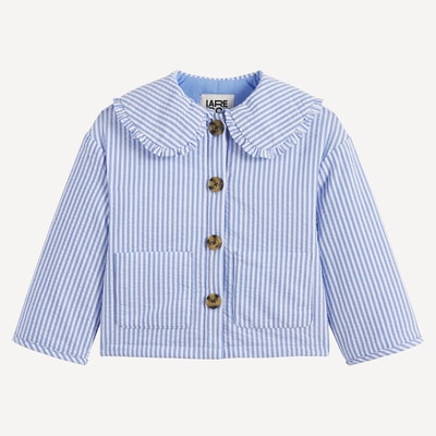 Gestreept jasje, claudinekraag met ruches, in seersucker LA REDOUTE COLLECTIONS