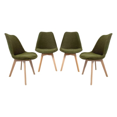 Chaise scandinave bois de hêtre et bouclette texturée (lot de 4) NILS SWEEEK