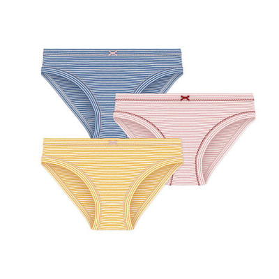 Set van 3 gestreepte slipjes, van katoen PETIT BATEAU