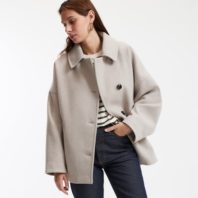 Korte oversized jas met knoopsluiting LA REDOUTE COLLECTIONS