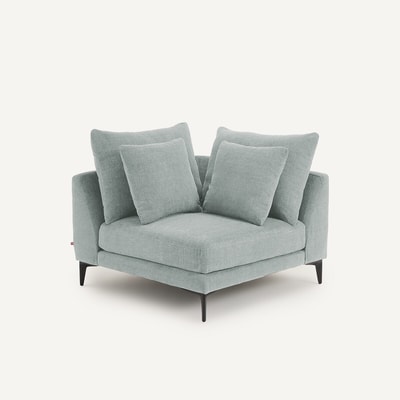 Canapé d'angle en polyester natté, MODERNISTE EMMANUEL GALLINA X AM.PM