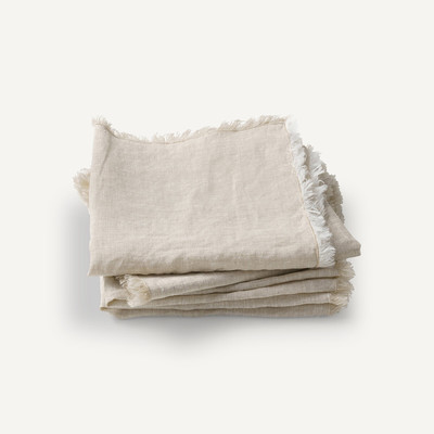 Set van 4 servetten in gewassen linnen, Yastigi AM.PM