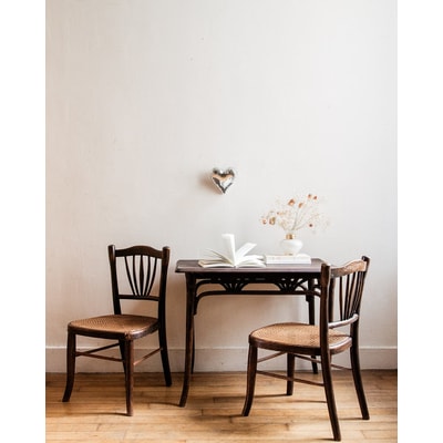 Ensemble 1 table et 2 chaises Baumann Ange N°1 - Bon état DEBONGOUT
