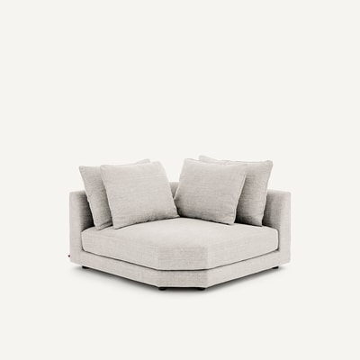 Canapé d'angle modulable en coton et lin, TIBERIO AM.PM