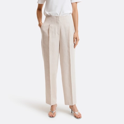 Broek met hoge taille van linnen en katoen LA REDOUTE COLLECTIONS