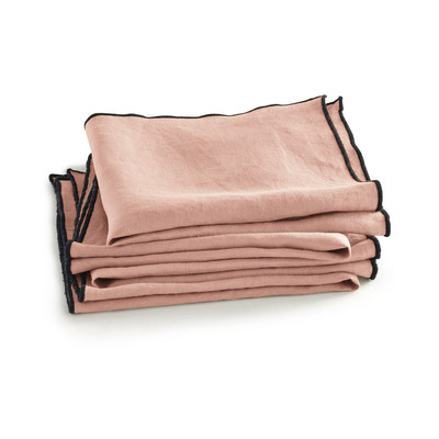 Lot de 4 serviettes de table, Suzy en lin lavé AM.PM
