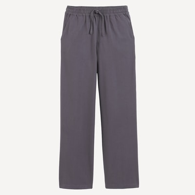 Broek met rechte pijpen, elastische tailleband, van katoen en linnen LA REDOUTE COLLECTIONS