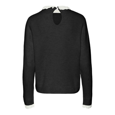 Finstrikket trøje/sweater med Broderie Anglaise krave VERO MODA
