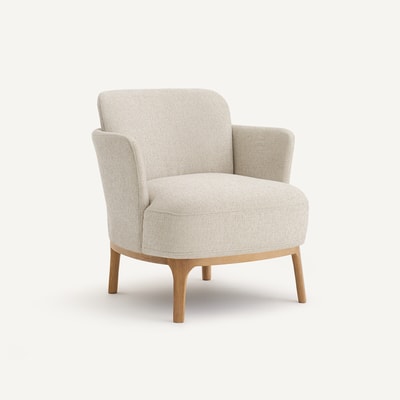 Fauteuil, en chêne massif et tissu texturé, JABOTE AM.PM