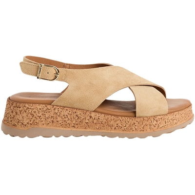 Leren sandalen met sleehak, met enkelbandje TAMARIS