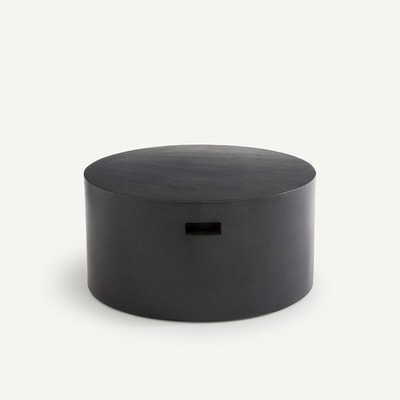 Bout de canapé rond de jardin, aspect ciment, diamètre 60 cm, RASKIN AM.PM