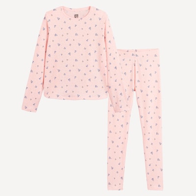 Pyjama met lange mouwen, bloemenprint, katoen LA REDOUTE COLLECTIONS