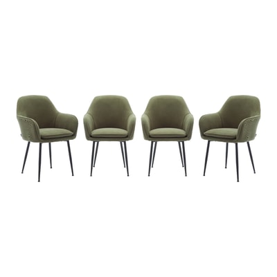 Fauteuil velours côtelé et pieds métal (lot de 4) SHELLA SWEEEK