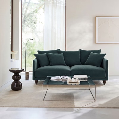 Canapé 3P compact velours, Lazare AM.PM