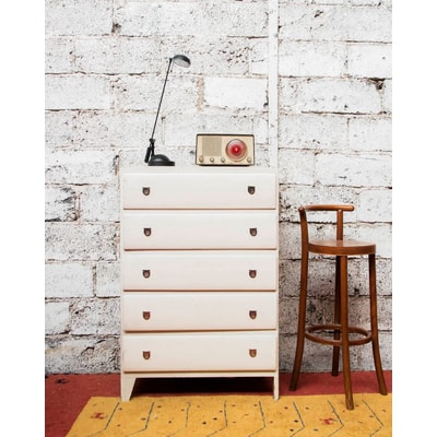 Grande commode blanche Garance N°535 - Bon état DEBONGOUT