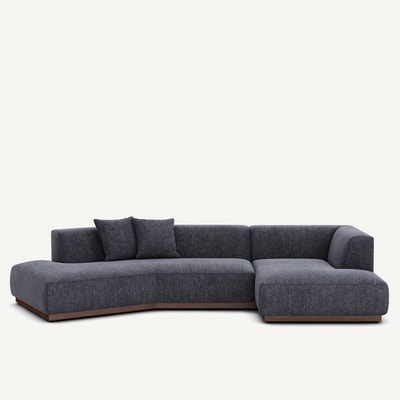 Offenes Ecksofa Jacopo mit Ecke rechts, meliertes Gewebe AM.PM
