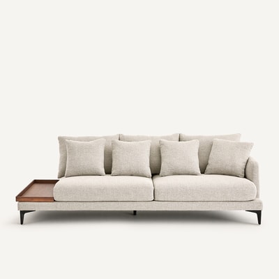 Demi-canapé avec plateau, en mélange texturé, MODERNISTE EMMANUEL GALLINA X AM.PM