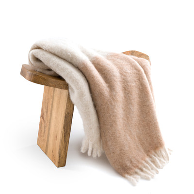 Plaid bicolore, laine et polyamide, Tzara AM.PM