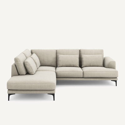Geschlossenes Ecksofa Marsile mit Ecke links, Baumwolle/Leinen AM.PM