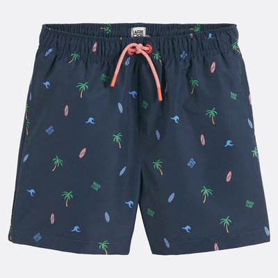 Zwemshort, palmboomprint, golven en surfplanken LA REDOUTE COLLECTIONS