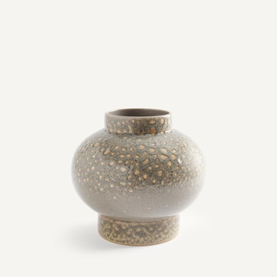 Ronde vaas van gevlekt geglazuurd keramiek, hoogte 18,5 cm, LECCIA AM.PM