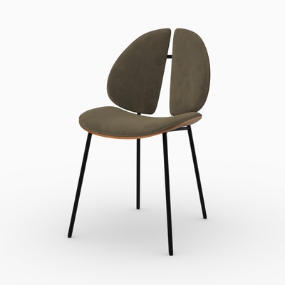 Chaise en velours et bois - COCCINELLE MAISON PAVANE