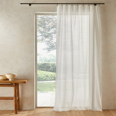 Skoum 100% Organic Cotton Voile Sheer Curtain Panel AM.PM