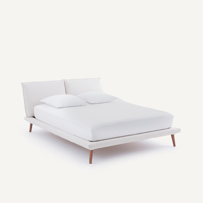 Bed met bekleding met visgraatmotief, Aurore, design E Gallina AM.PM