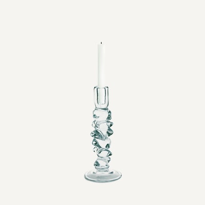 Bougeoir en verre transparent, H29,5 cm, Qimera AM.PM