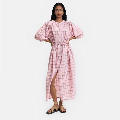 Langes kariertes Kleid mit 3/4-Ärmeln LA REDOUTE COLLECTIONS