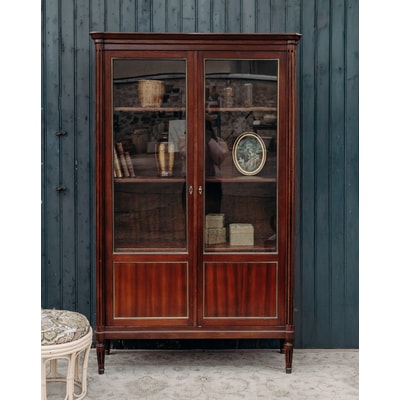 Grande vitrine en bois foncé Victoria N°112 - Bon état DEBONGOUT