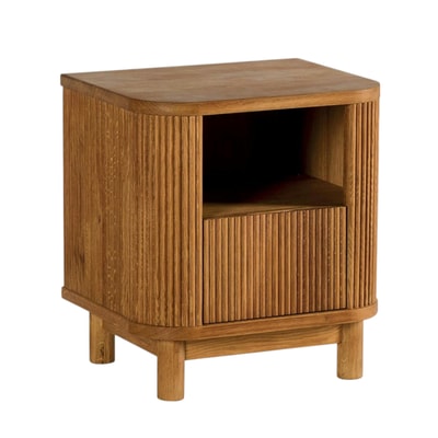 Table de nuit en bois - motif baguette, 1 tiroir IENA PIER IMPORT
