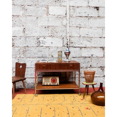 Console en métal et bois Hanna N°1256 - Bon état DEBONGOUT