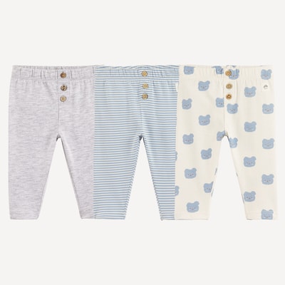 Set van 3 leggings met strepen en berenkopjes LA REDOUTE COLLECTIONS