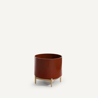 Vaso com suporte em hévea, alt. 45cm, Florian AM.PM