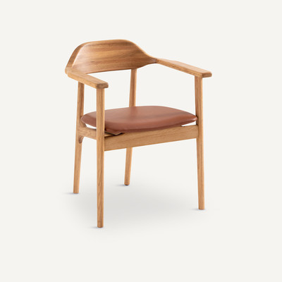 Poltrona da tavolo rovere/pelle Arié AM.PM