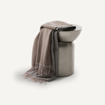 Plaid met franjes in kasjmier en zuiver wol, Alya AM.PM