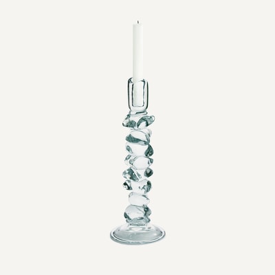 Bougeoir en verre transparent, H35 cm, Qimera AM.PM