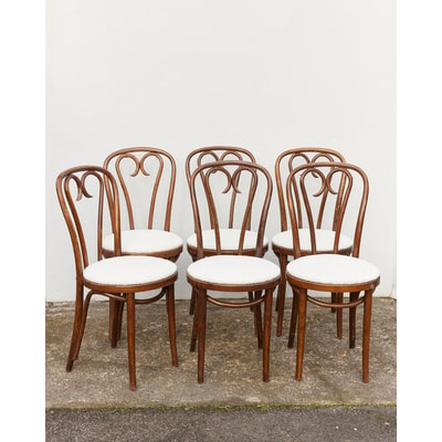 Lot de 6 chaises en bois Claude N°784 - Bon état DEBONGOUT