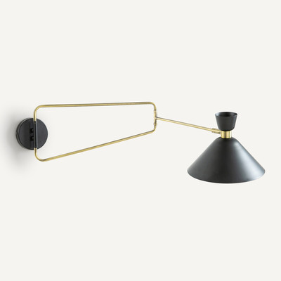 Richtbare wandlamp in verouderde messing, Zoticus AM.PM