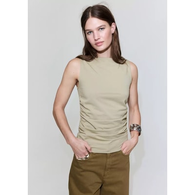 Top en coton drapé MANGO