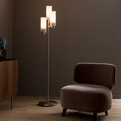 Lampada vetro/acciaio, Strozzi, design E. Gallina AM.PM
