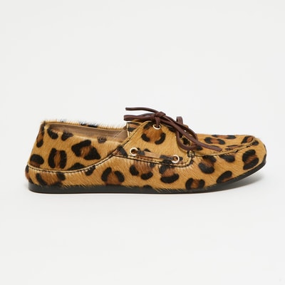 Leren loafers met luipaardprint, COPAIN PETITE MENDIGOTE