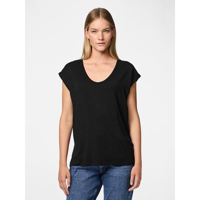 T-shirt met glanzend effect PIECES