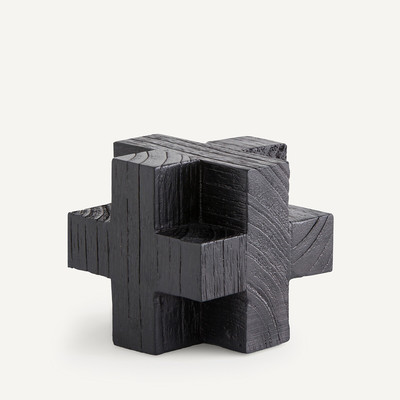 Objeto decorativo cubo, em madeira, modelo pequeno, Mekubo AM.PM