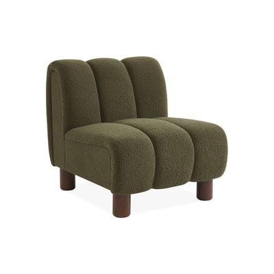 Fauteuil relax pieds arrondis bois d'hévéa et bouclette ANGEL SWEEEK