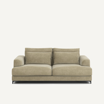 Sofá de 3 lugares convertível, em veludo stonewashed, Marsile AM.PM