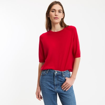 Pullover mit Rundhalsausschnitt aus 100% Wolle, kurze Ärmel LA REDOUTE COLLECTIONS