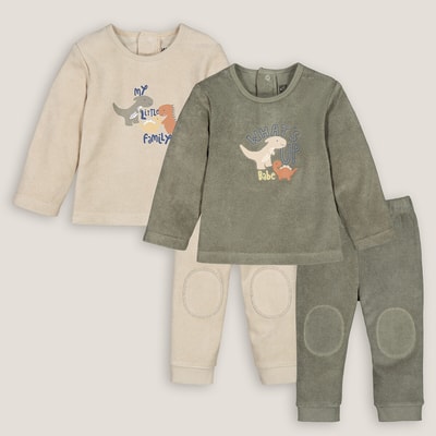 Lot de 2 pyjamas en éponge, sans pieds, motifs dinosaures LA REDOUTE COLLECTIONS