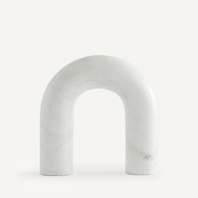 Bibelot arco circular, em mármore branco, Scafi AM.PM